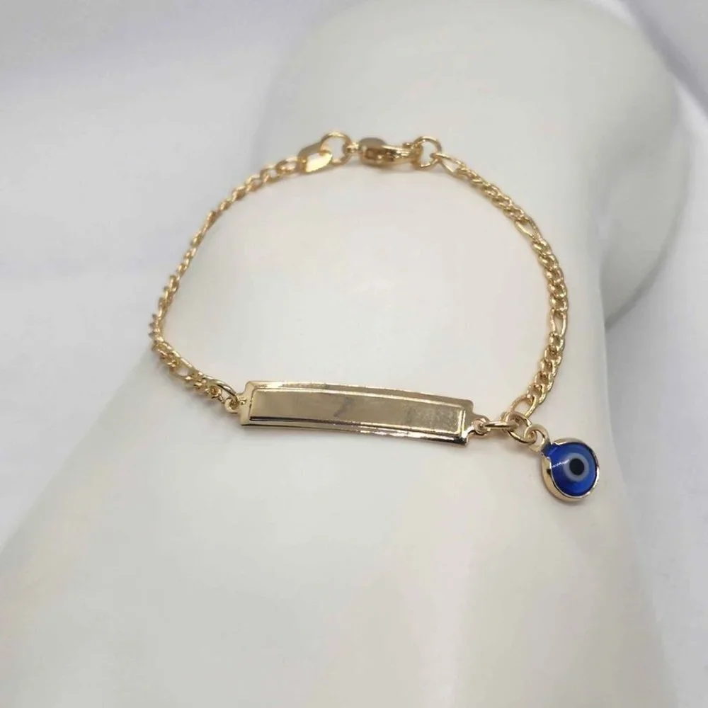 Brand NEW  Brazilian 18k Gold Filled Blue Evil Eye  Bracelet